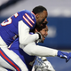 Taiwan Jones and Dion Dawkins celebrate the Bills’ first AFC Championship appearance since 1993.